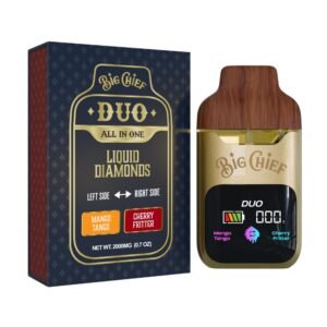 big chief disposable rechargeable vape carts duo liquid diamonds open box 2gm (2000mg)